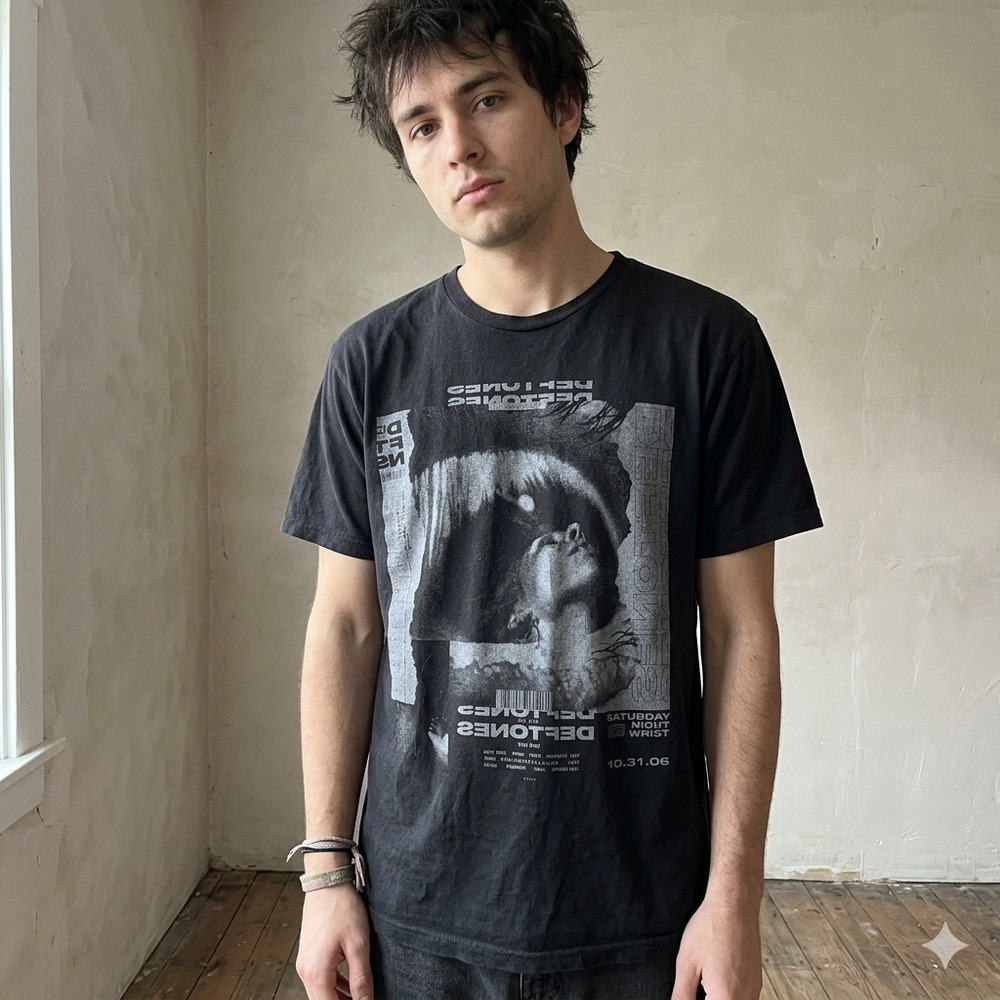 Deftones Saturday Night Wrist Tee Mens Medium Black Graphic Rock Nu Metal Grunge